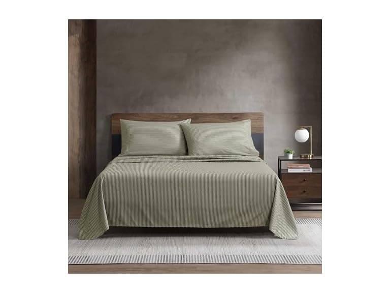 Kenneth Cole King Sheet Set Green Stripe - Image 1