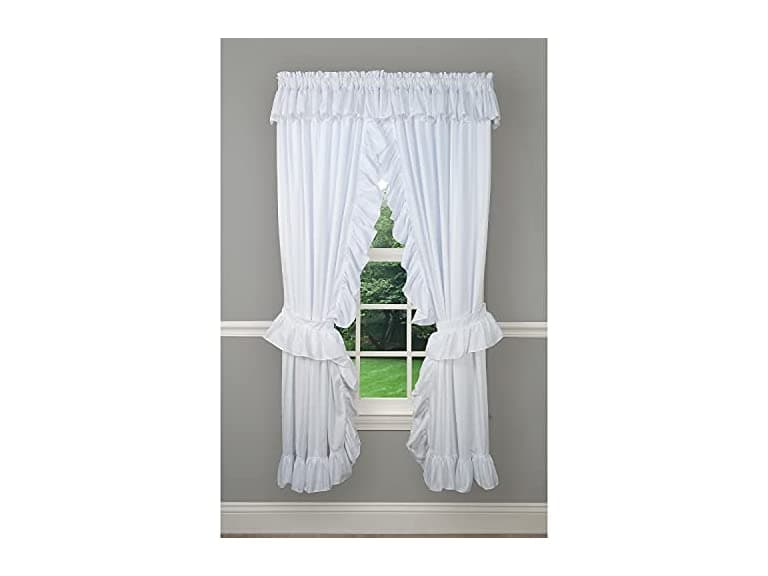 Ellis Curtain 2-Piece Ruffled Panel 80x72 White - Image 1