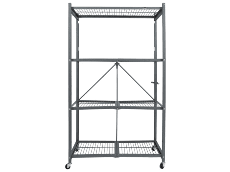 Origami R5 4-Shelf HD Folding Storage Rack, Pewter - Image 1