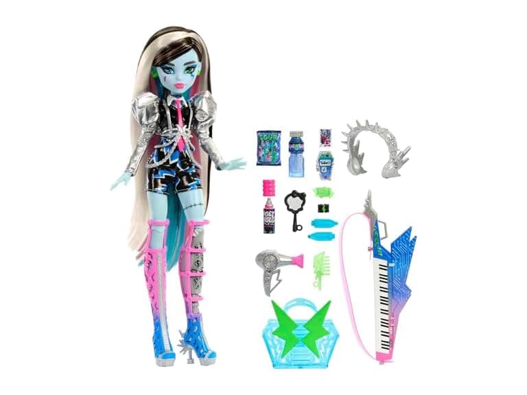 Monster High Doll, Amped Up Frankie Stein Rockstar - Image 1