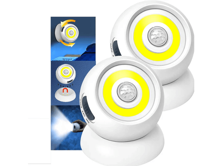2 Pack 500 Lumens Motion Sensor Night Light, White - Image 1