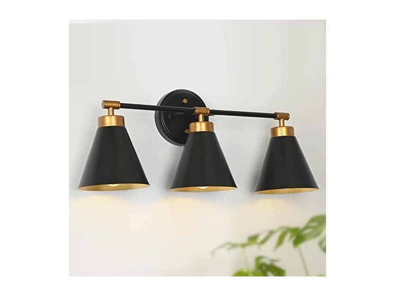 classy leaves Bathroom Light Fixtures, Black Gold - Image 1