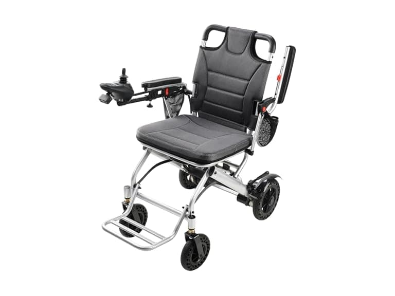 Goldseason 330lb Bearing Portable Electric Wheelchair for Adults & Seniors – 33lbs Lightweight Electric Wheelchair, Side Pockets for Essentials, Airline Approved for Travel, Silver-Gray (Open Box) - Image 1