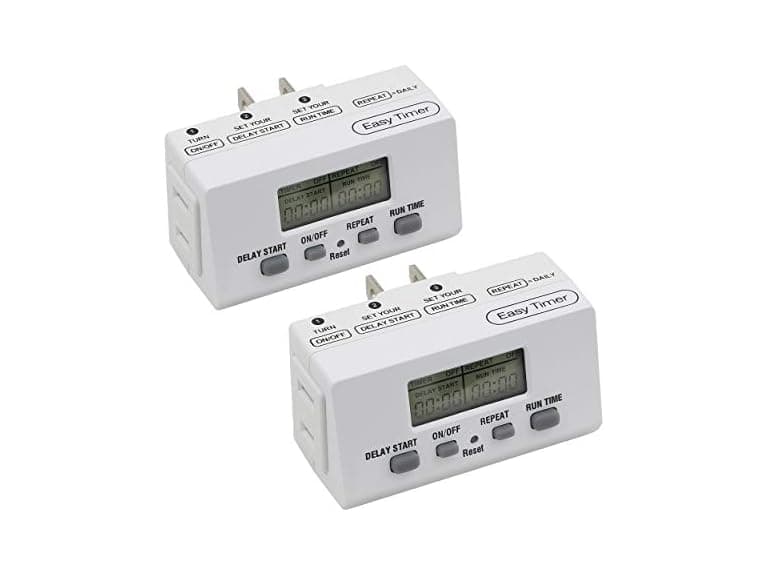 Clear Power 24 Hour Programmable Indoor Digital Timer, 2 Pack