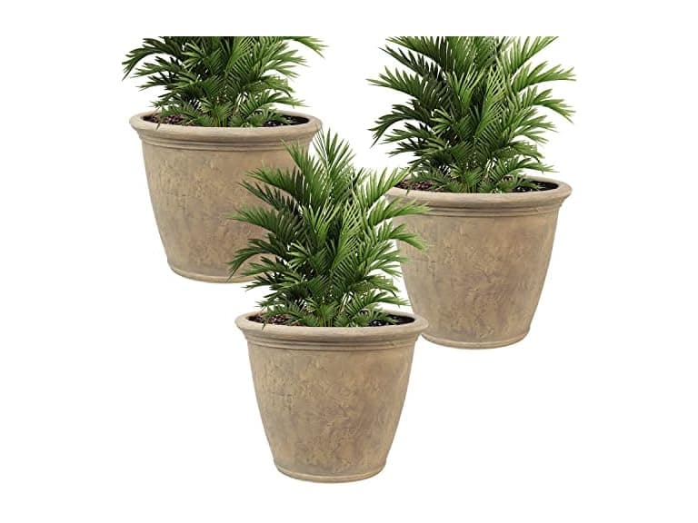 Sunnydaze 24-Inch Anjelica Large Plastic Pot 3pk - Image 1