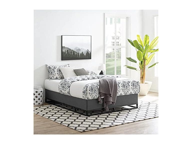 DeCoro Venice Black Metal Platform Bed Queen Frame