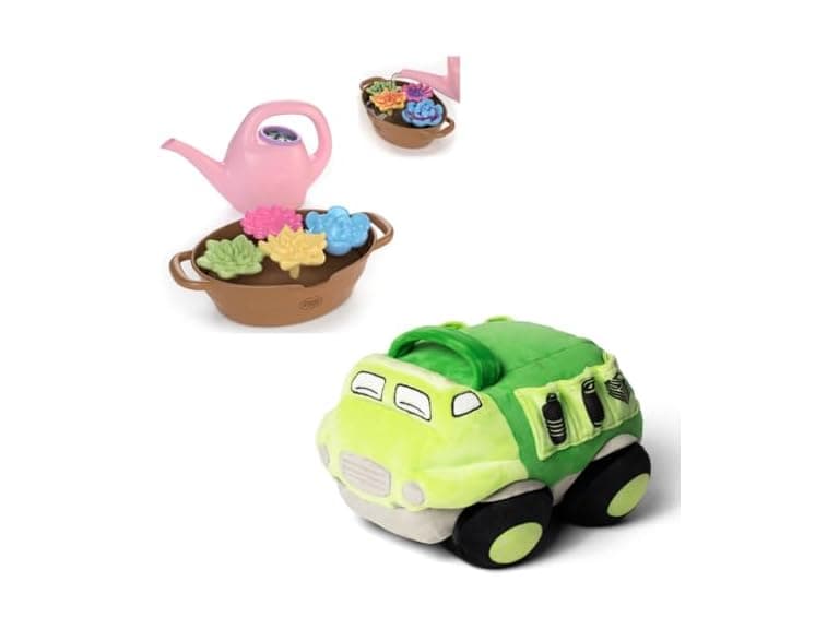 Green Toys Recycle Truck Plush & Rainbow Bloom Bundle - Image 1