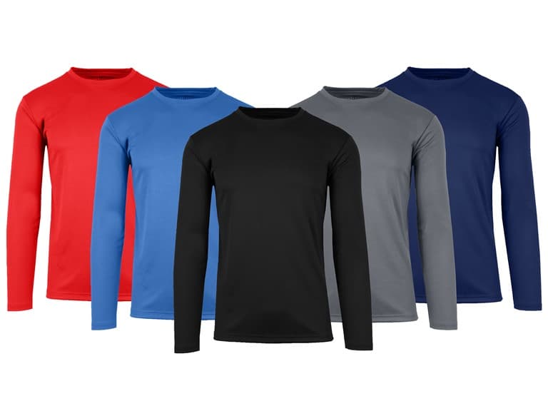 4Pk Mens L/S Performance T-Shirt (S-2XL) - Image 1