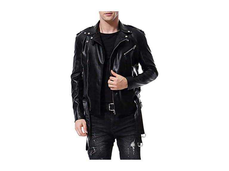 Aowofs Men (M) Faux Leather Jacket Double Jacket - Image 1