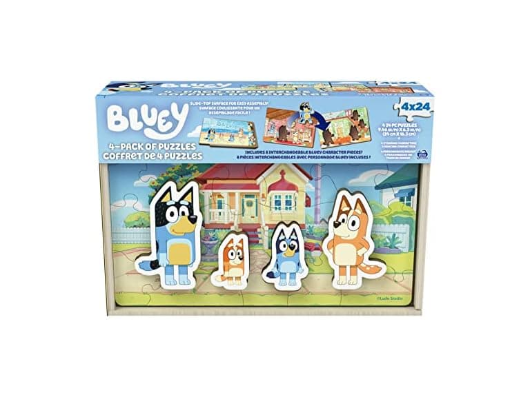 Bluey Puzzles 4-Pack Wooden Jigsaw Puzzles - Image 1