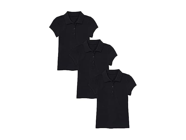 3PK Girls S/S Stretch Pique Polo Shirt - Image 1