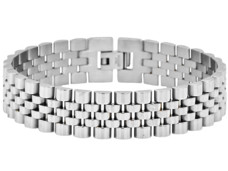 Brushed Stainless Steel Link Bracelet - Image 1