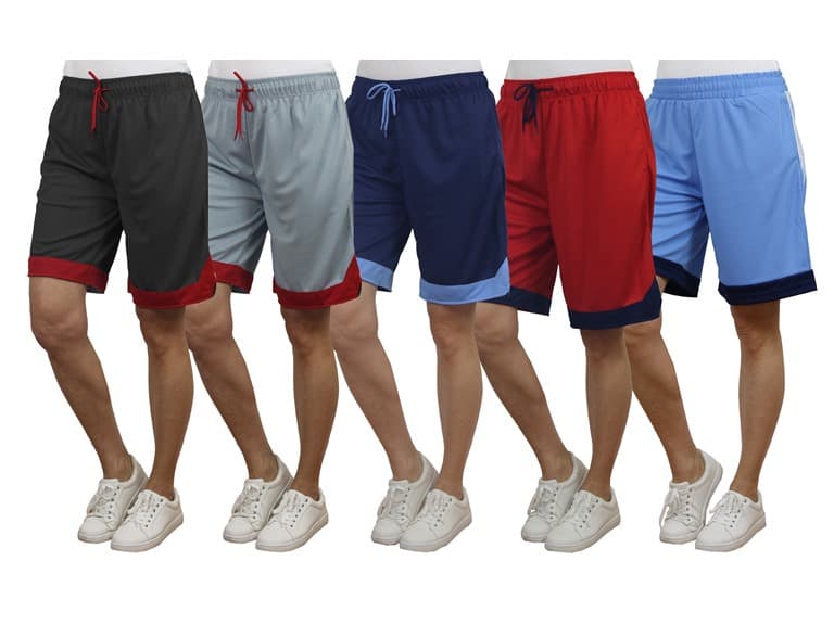 5Pk Womens Active Mesh Shorts w/Trim - Image 1