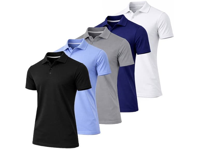 5Pk Mens S/S Performance Polo - Image 1