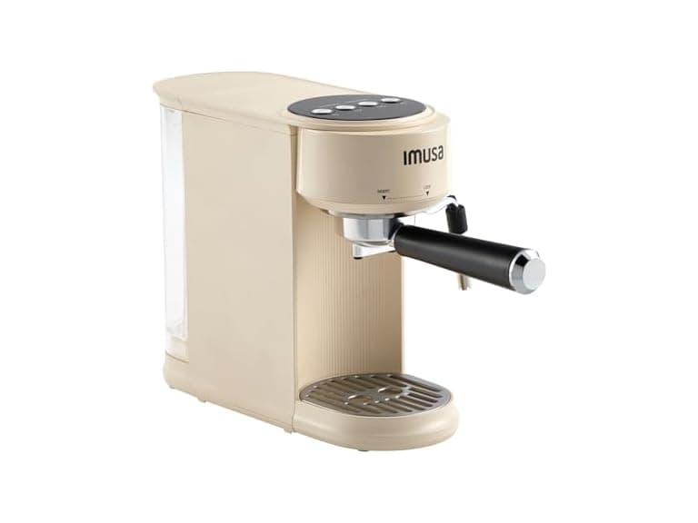 IMUSA 20 Bar Espresso Machine with Milk Frother Almond - Image 1