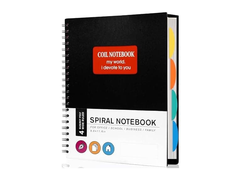 Yoment Spiral Notebook 8.5'' x 11'' Wide Line - Image 1