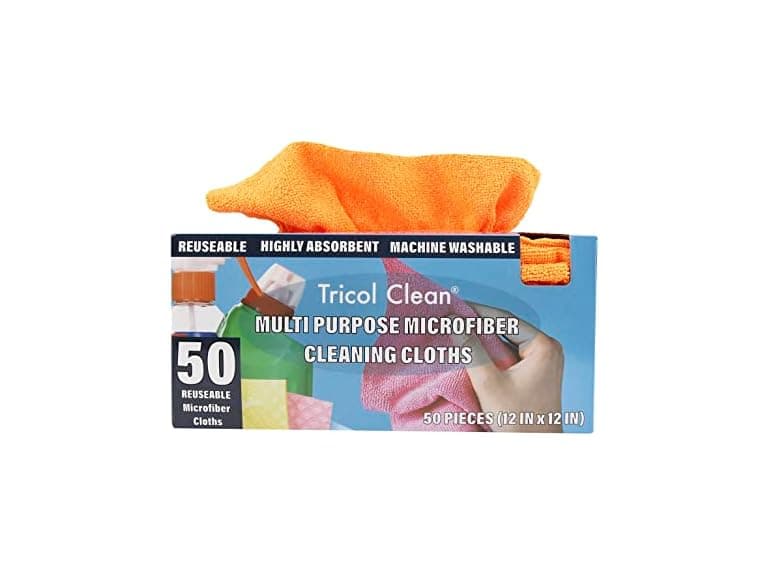 50PK Resuable Lint Free Microfiber Cloths - Image 1