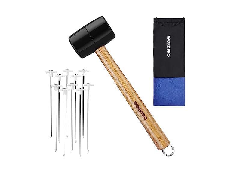 WORKPRO Tent Stakes and Hammer Set - Image 1