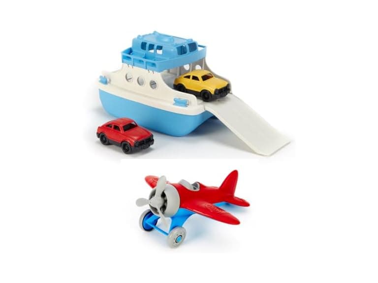 Green Toys Ferry Boat & Red Airplane Bundle  - Image 1