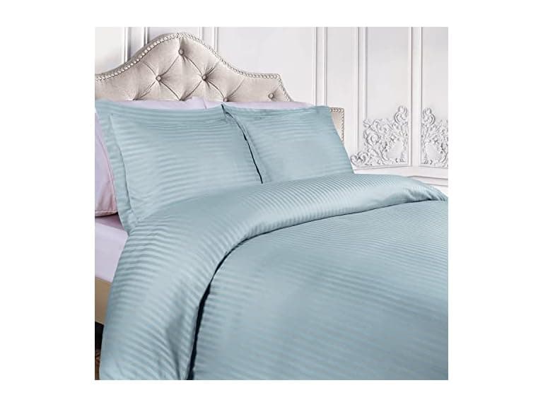 Superior 400 Thread Count Cotton Stripe 3 Piece Duvet Cover Set - Image 1