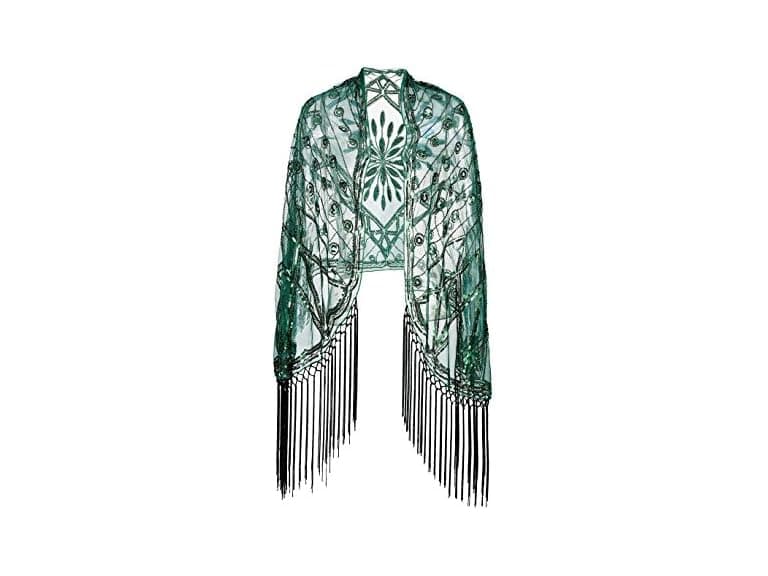 Metme Women (OS) Scarf Wraps Sequin Deco Prom Cape - Image 1