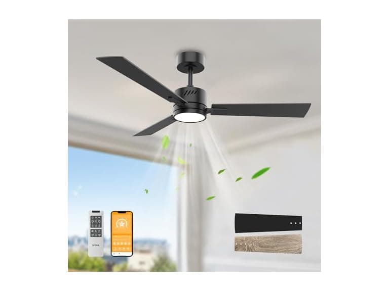 42" White Ceiling Fan With Light