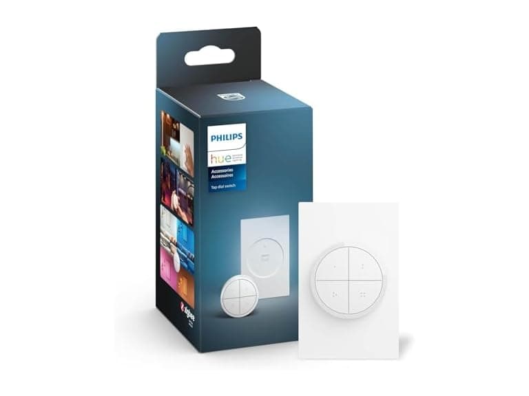 Philips Hue Wall Tap Dial Light Switch, Portable, White - 1 Pack - Image 1