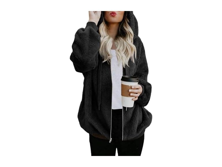 Nirovien Women (S) Full Zip Up Sherpa Hoodie - Image 1