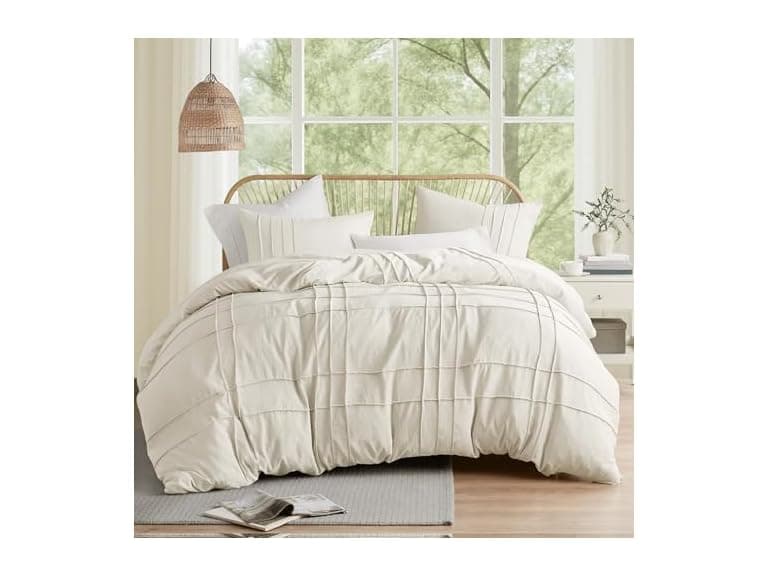 Comfort Spaces Cream Queen Duvet Cover Set - Image 1