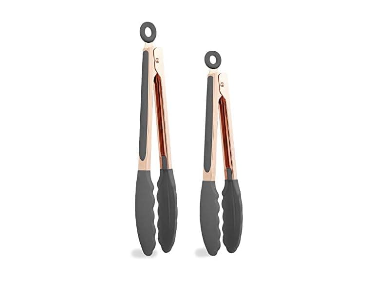 Silicone 2 Pc Tongs Set, Grey - Image 1