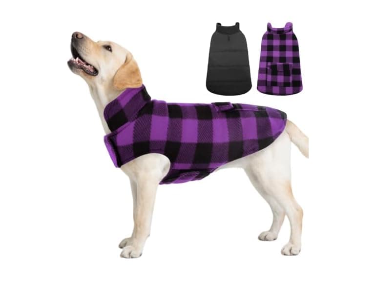 ASENKU Dog Jacket Plaid Reversible - Image 1
