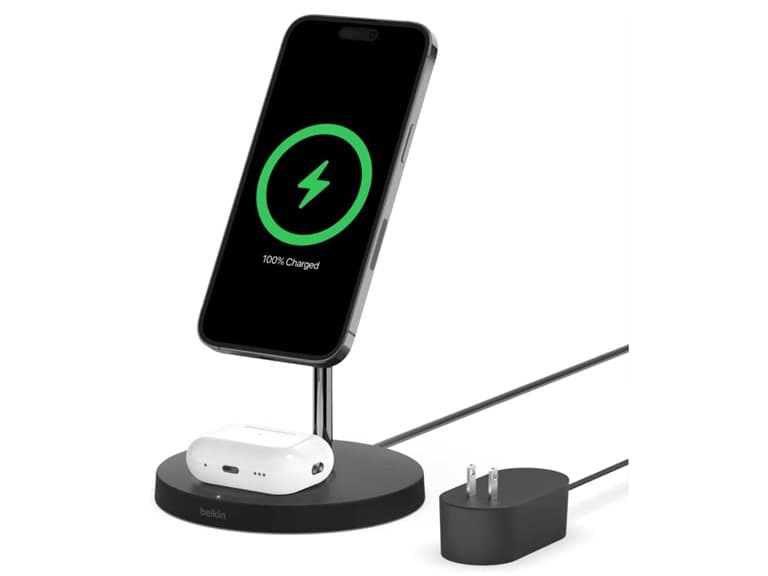 (NEW) Belkin MagSafe 2-in-1 Fast Wireless Charging Stand - Image 1