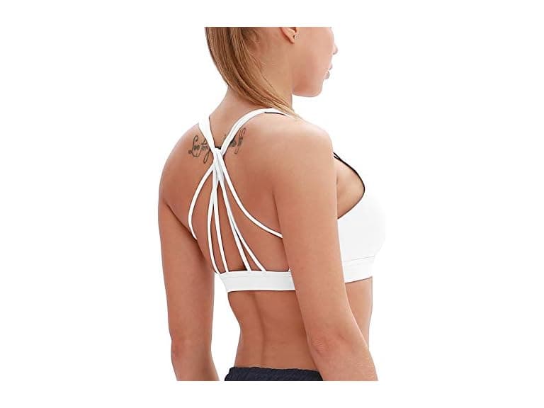 Icyzone Women (M) Padded Strappy Sports Bra Tops - Image 1
