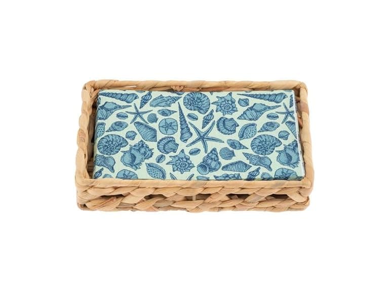  Woven Napkin Holder with Paper Napkin Set, Shells - Image 1