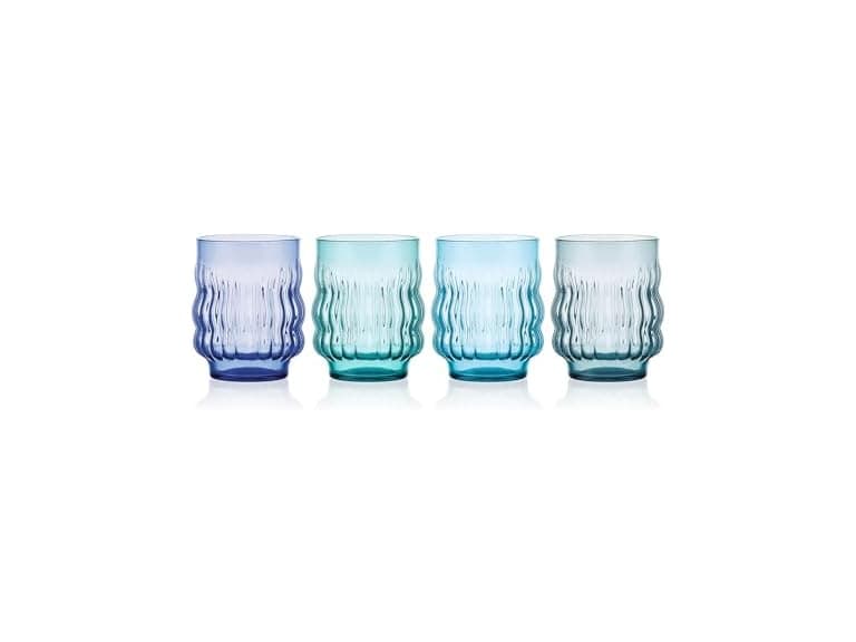 Mikasa Waves Colorful Optic Stackable Rocks Glasses, Set of 4 - Image 1