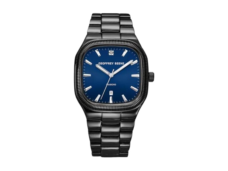 Geoffrey Beene Mens Square Watch Blue Dial - Image 1