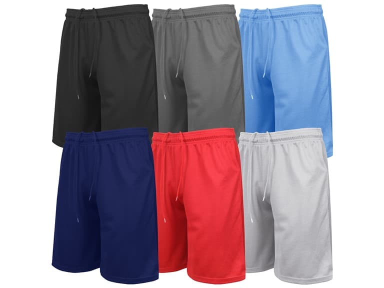 5Pk Mens Moisture Wicking Mesh Shorts - Image 1
