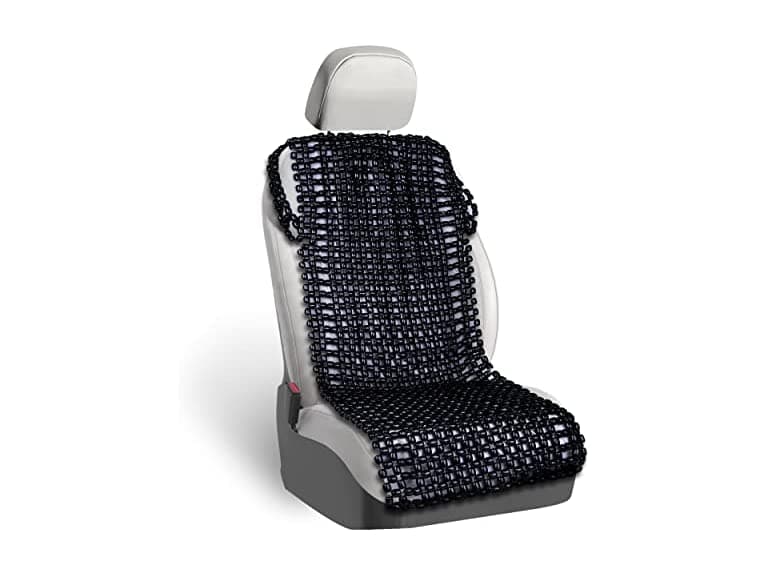 Zone Tech Black Wooden Beaded Seat Cover