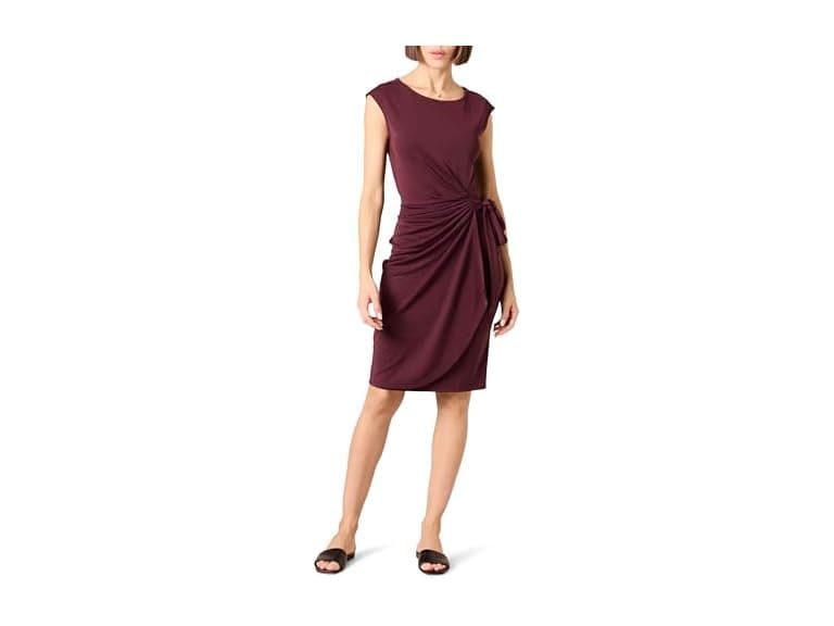 Amazon Essentials Womens CapSleeve Bateau Neck Wrap Dress - Image 1