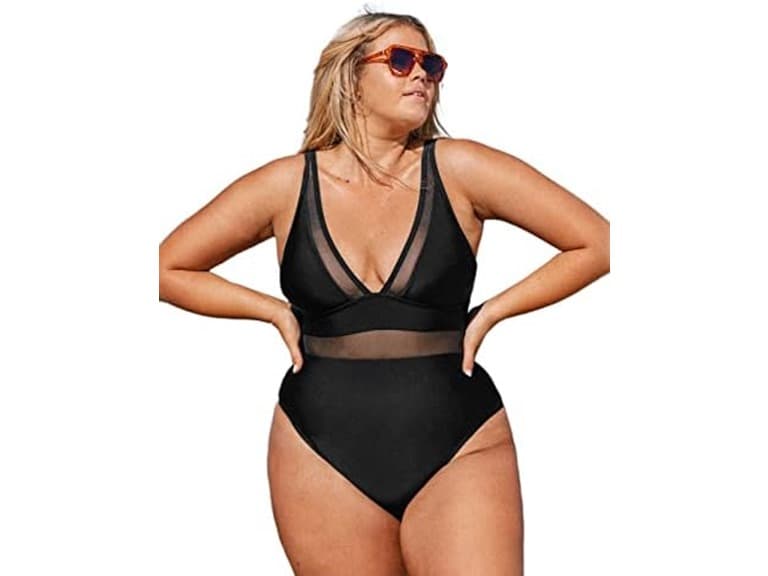 CUPSHE One Piece Plus Size Mesh Swimsuit - Image 1