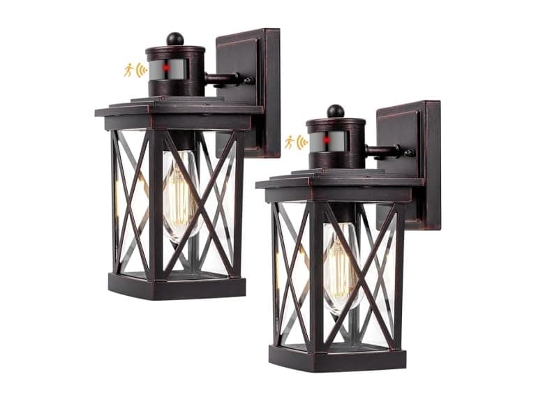 TOBUSA Motion Sensor Outdoor Lights Wall Mount, 2 Packs - Image 1