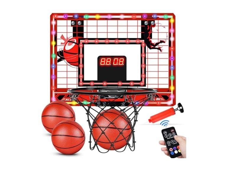 Over Door Mini Basketball Hoop w/ Lights - Image 1