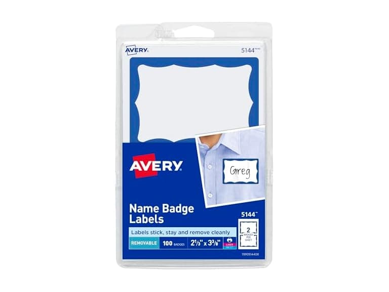 Avery Name Tags White/Blue 100ct - Image 1