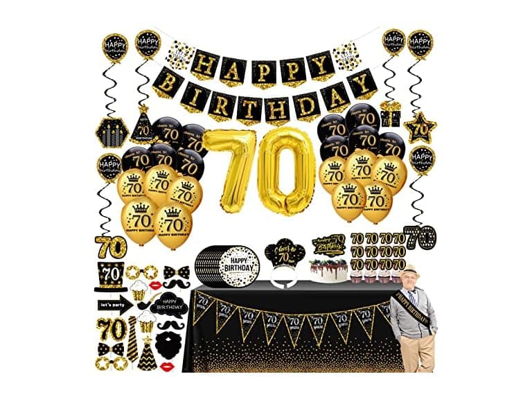 70th Birthday 76PC Decorations for Men - Image 1