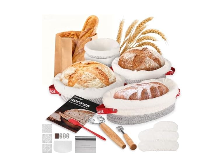 Sourdough Starter Kit 5 Banneton Round & Oval - Image 1