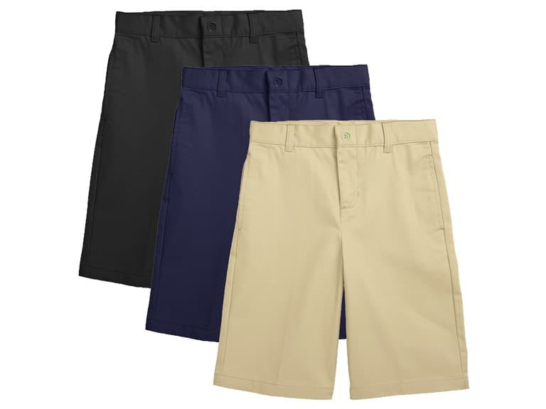 3PK Mens Flat Front Uniform Shorts - Image 1