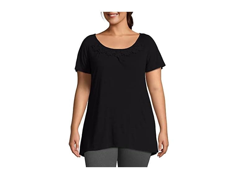 Just MY Size Women (4X) Crochet Trim Tunic Shirt - Image 1