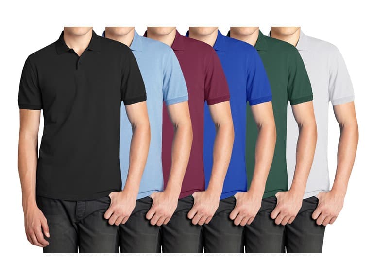 5Pk Men's Classic Polo Golf Shirt - Image 1
