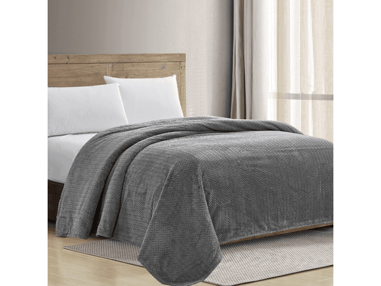 Luxury Home Chevron Braided Micro Plush Blanket - Image 1