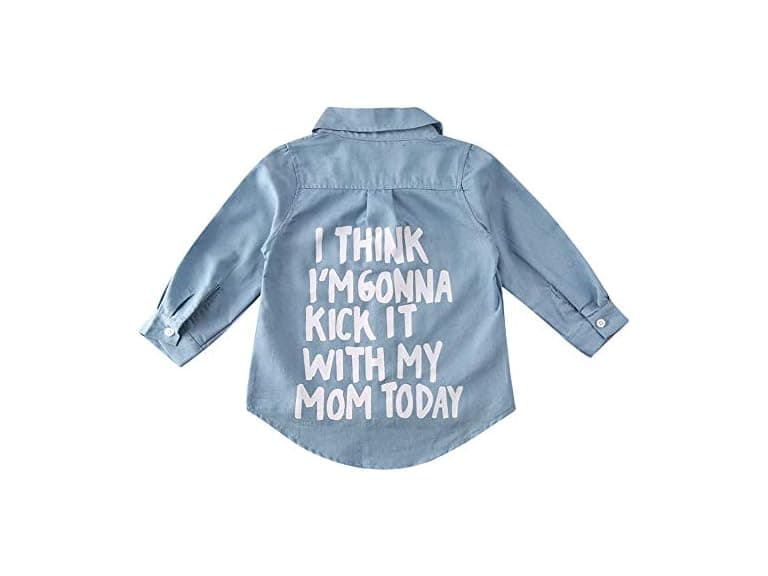 Pudcoco Boys (3T) Little Baby Letters Long Shirt - Image 1